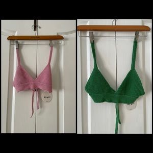 Two knitted bralettes for the price of one. New with tags size Small